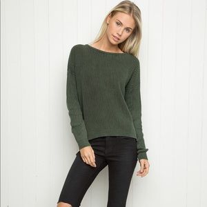 brandy Melville olive cable sweater
